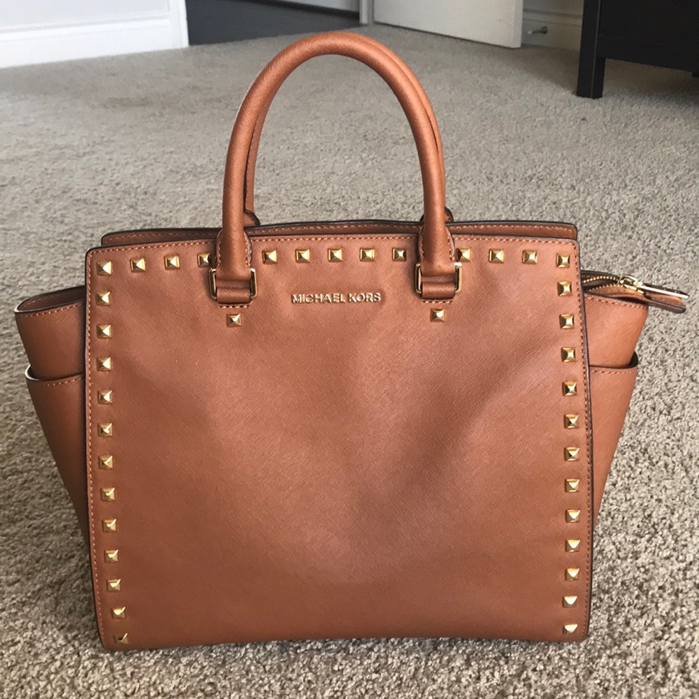 Authentic Michael Kors studded Selma Satchel